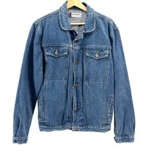 Vintage 90s Katana Texwood Blue 100% Cotton Grunge Trucker Denim Jacket